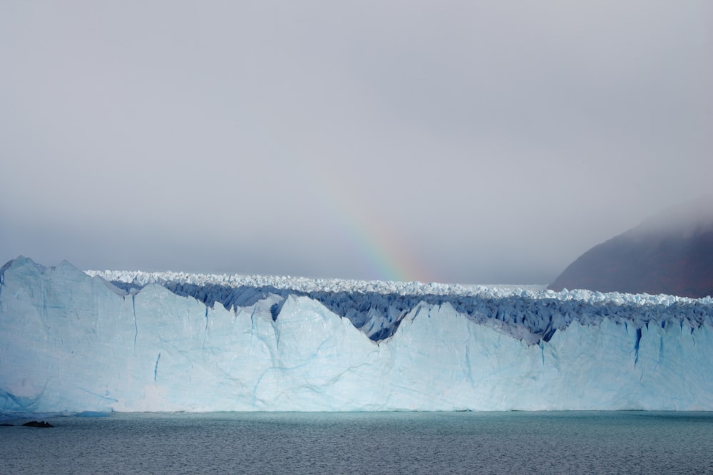 a large glacier in the water