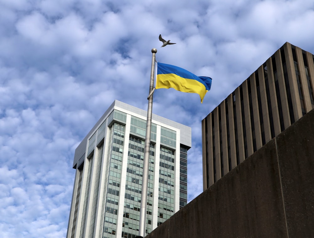 a flag on a pole