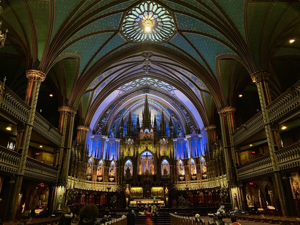 a large cathedral with stained glass windows