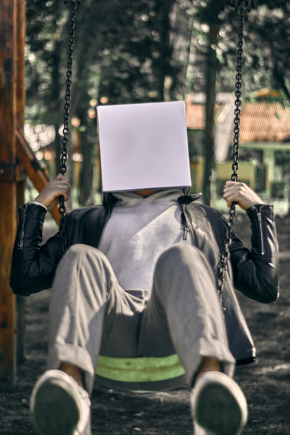 a person in a swing