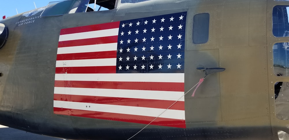 a flag on the side of a plane