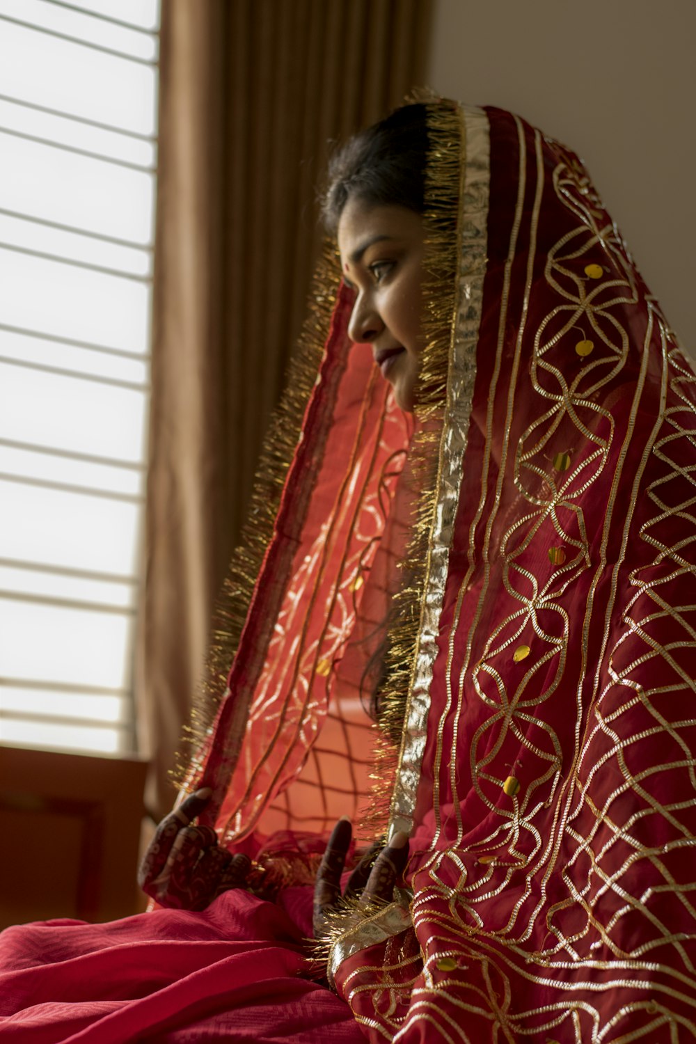 a person wearing a headdress