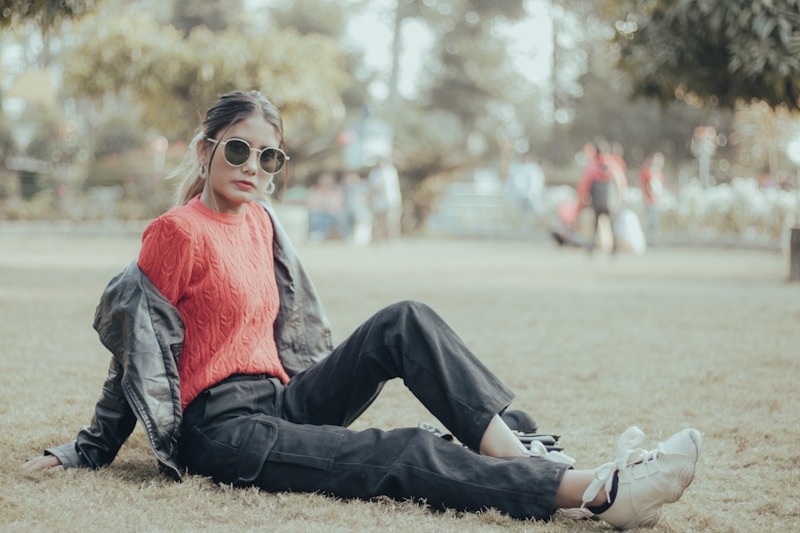 Relaxed MILF chic pose