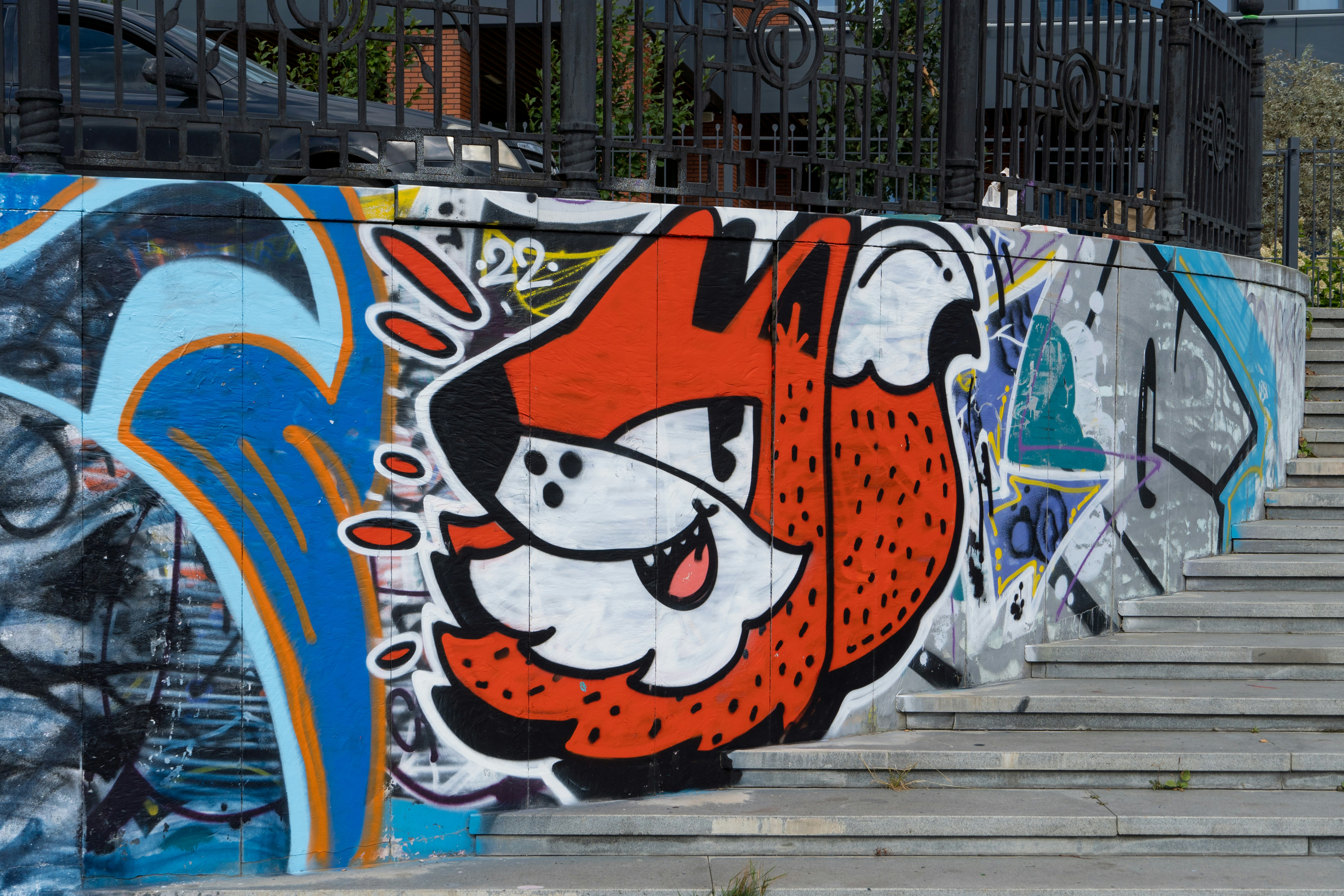 a wall with graffiti