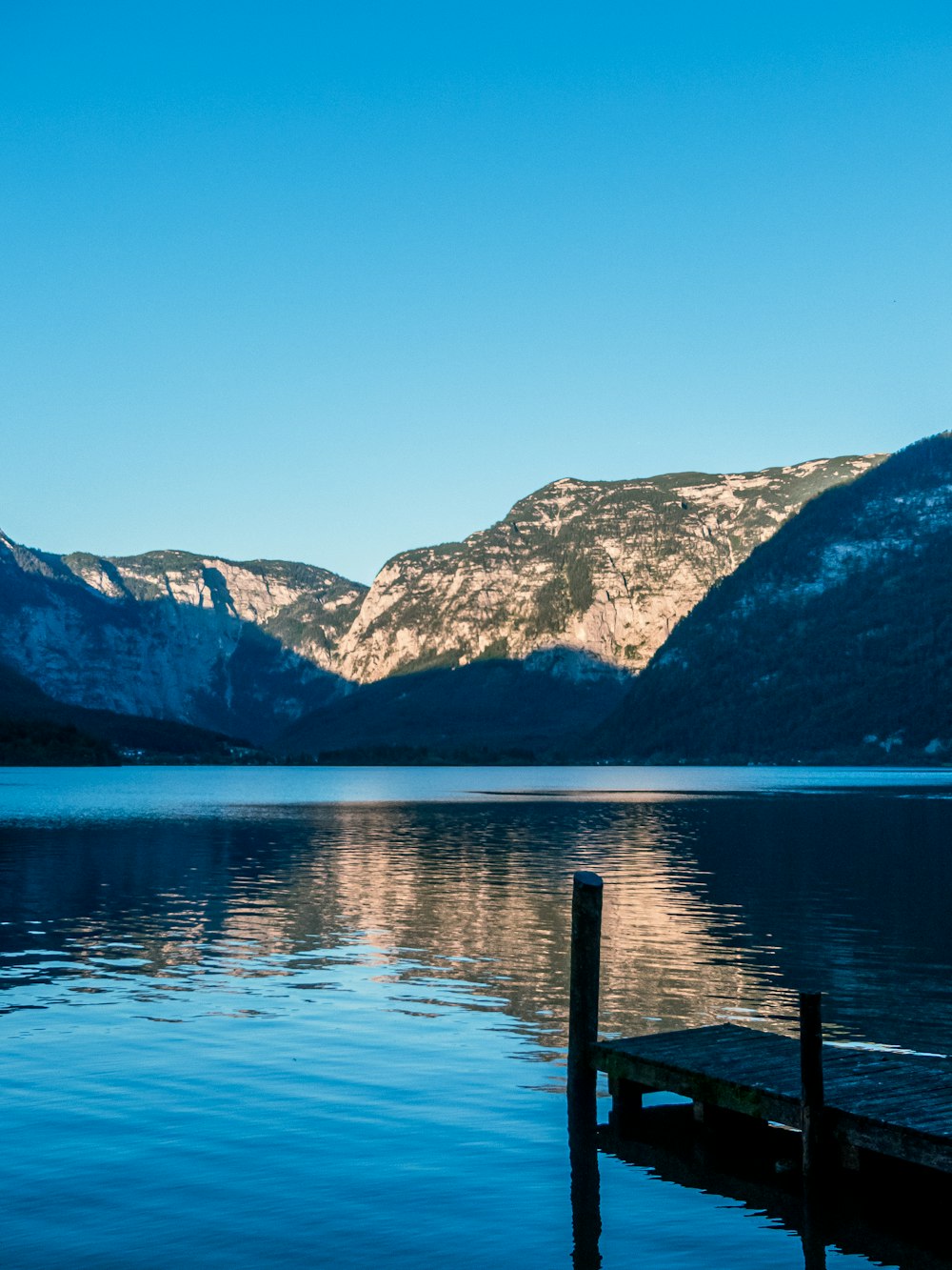 a dock in a lake