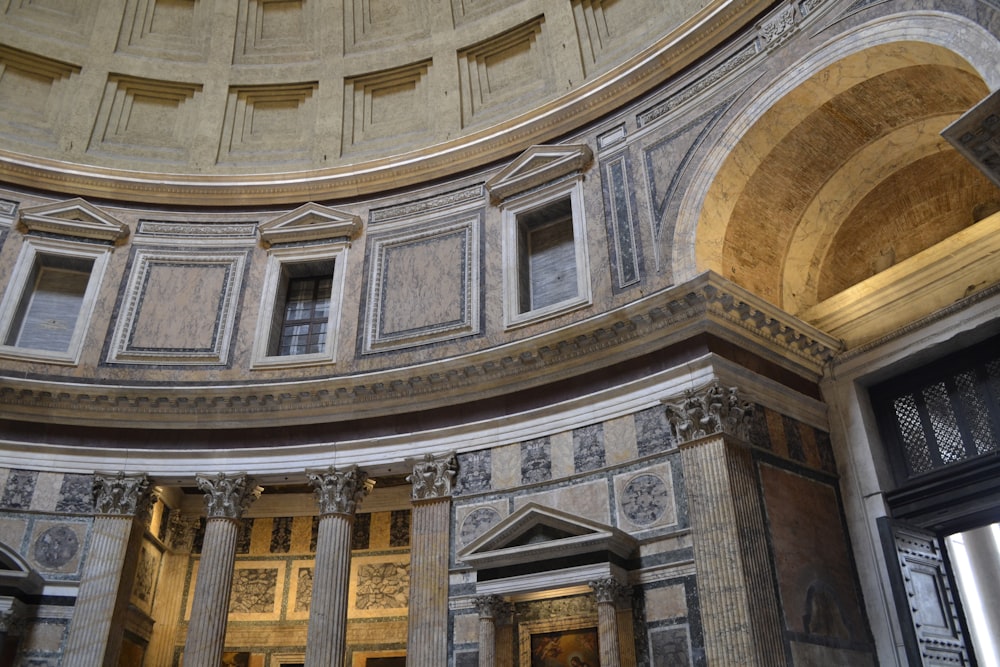 Pantheon, Rome with a large arched ceiling