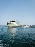 a large ship in the water
