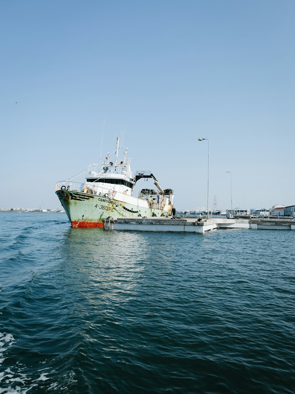 a large ship in the water