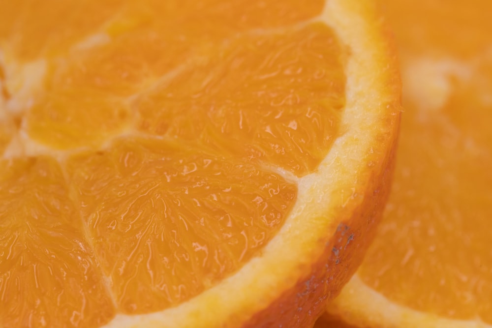 a close up of a slice of orange