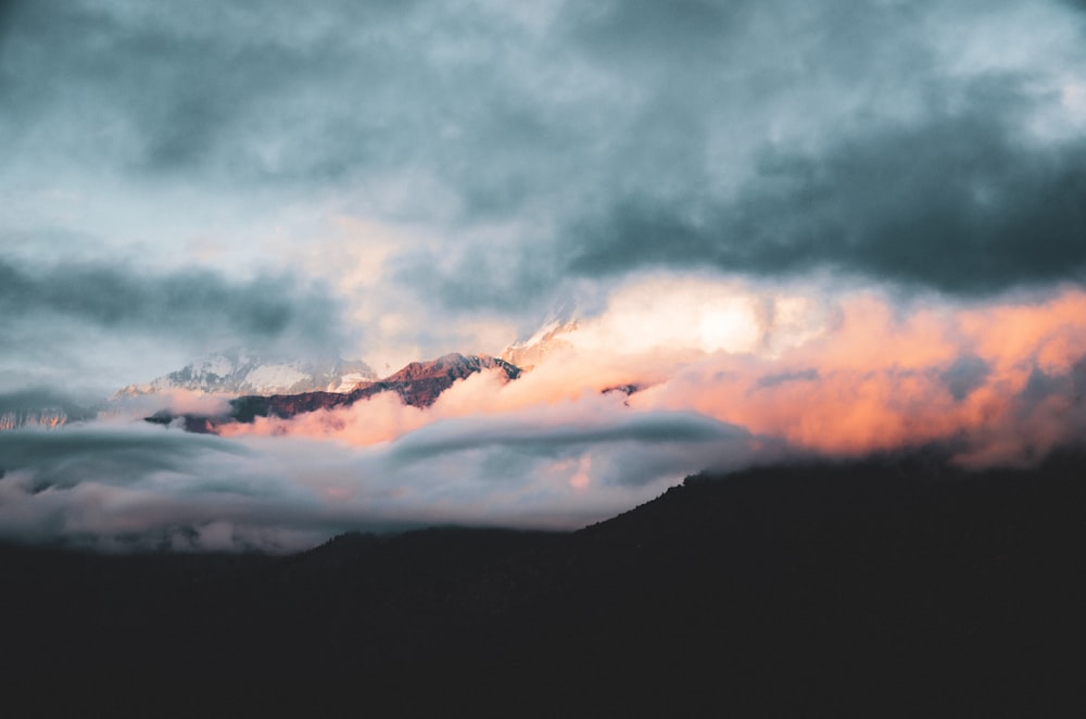 a view of the sky with clouds