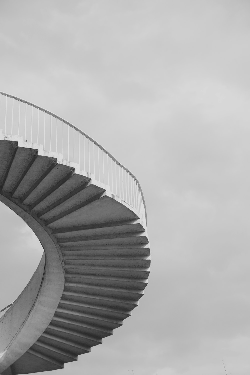 a staircase with a railing