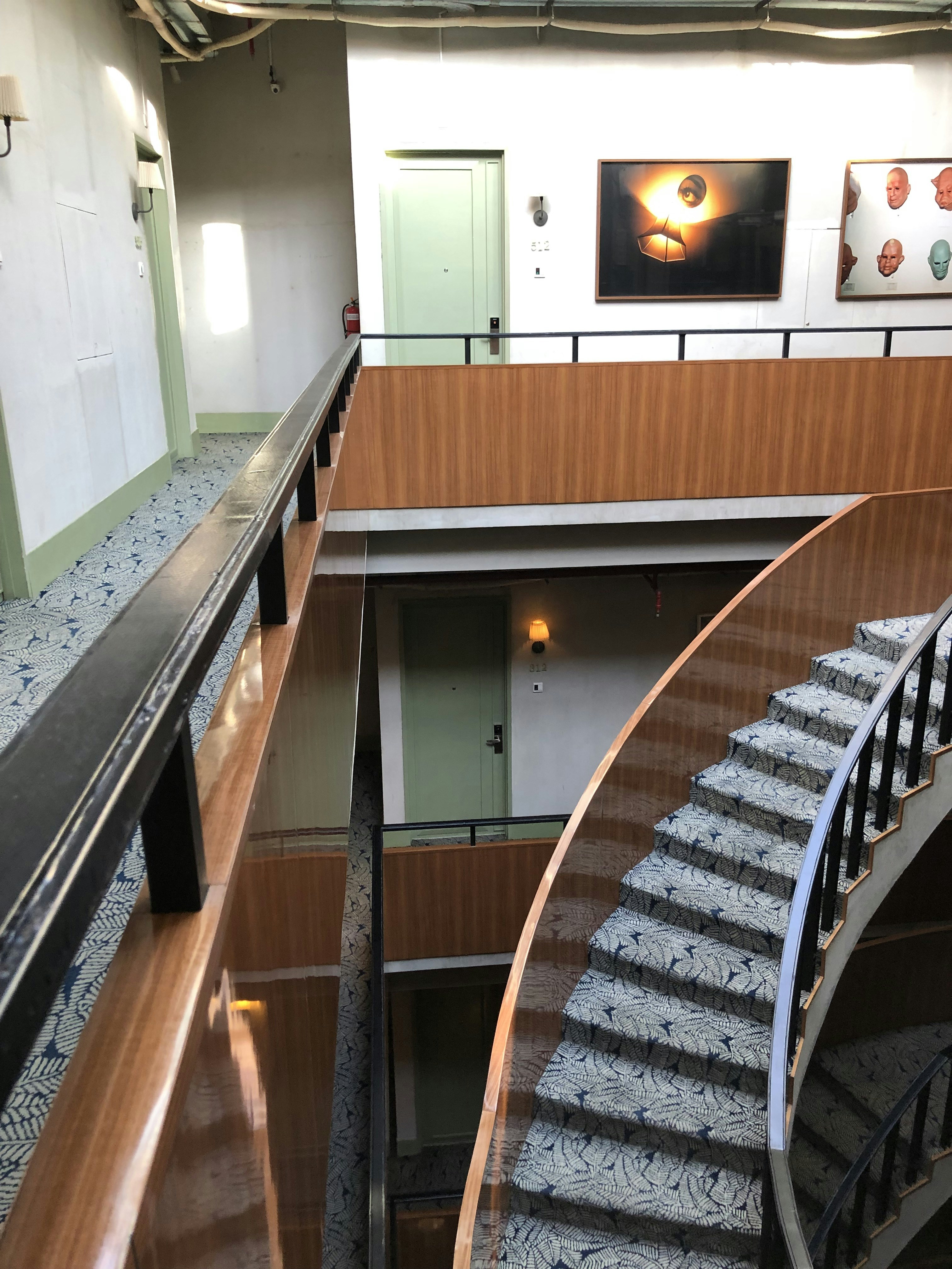 a staircase in a building