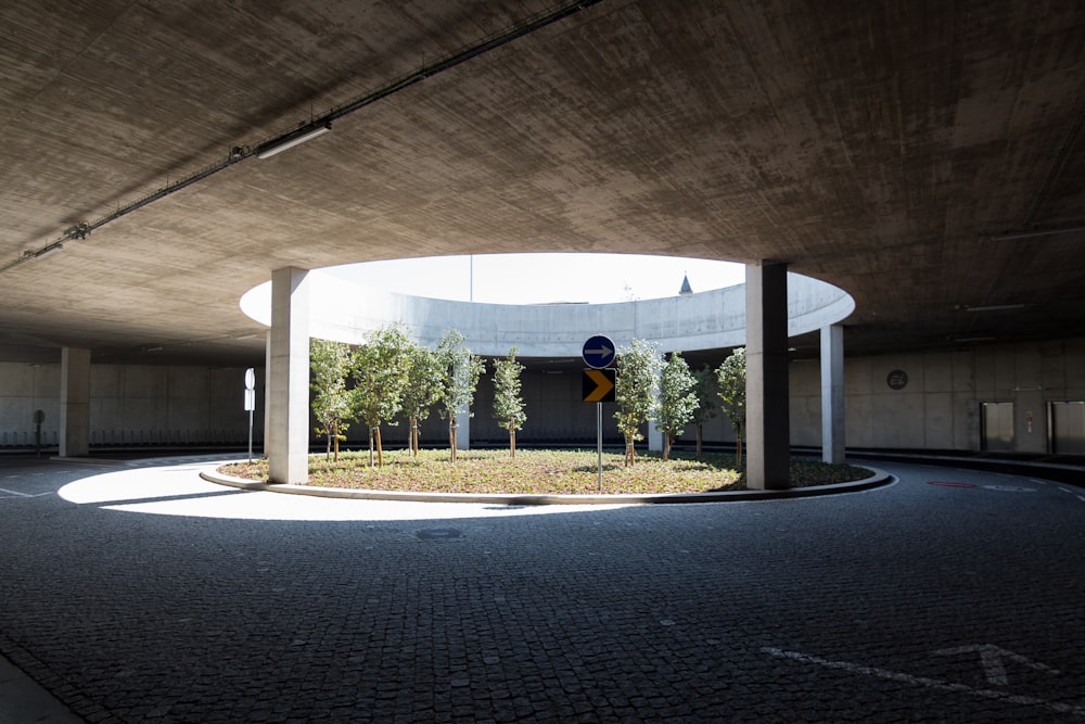 a road under a bridge