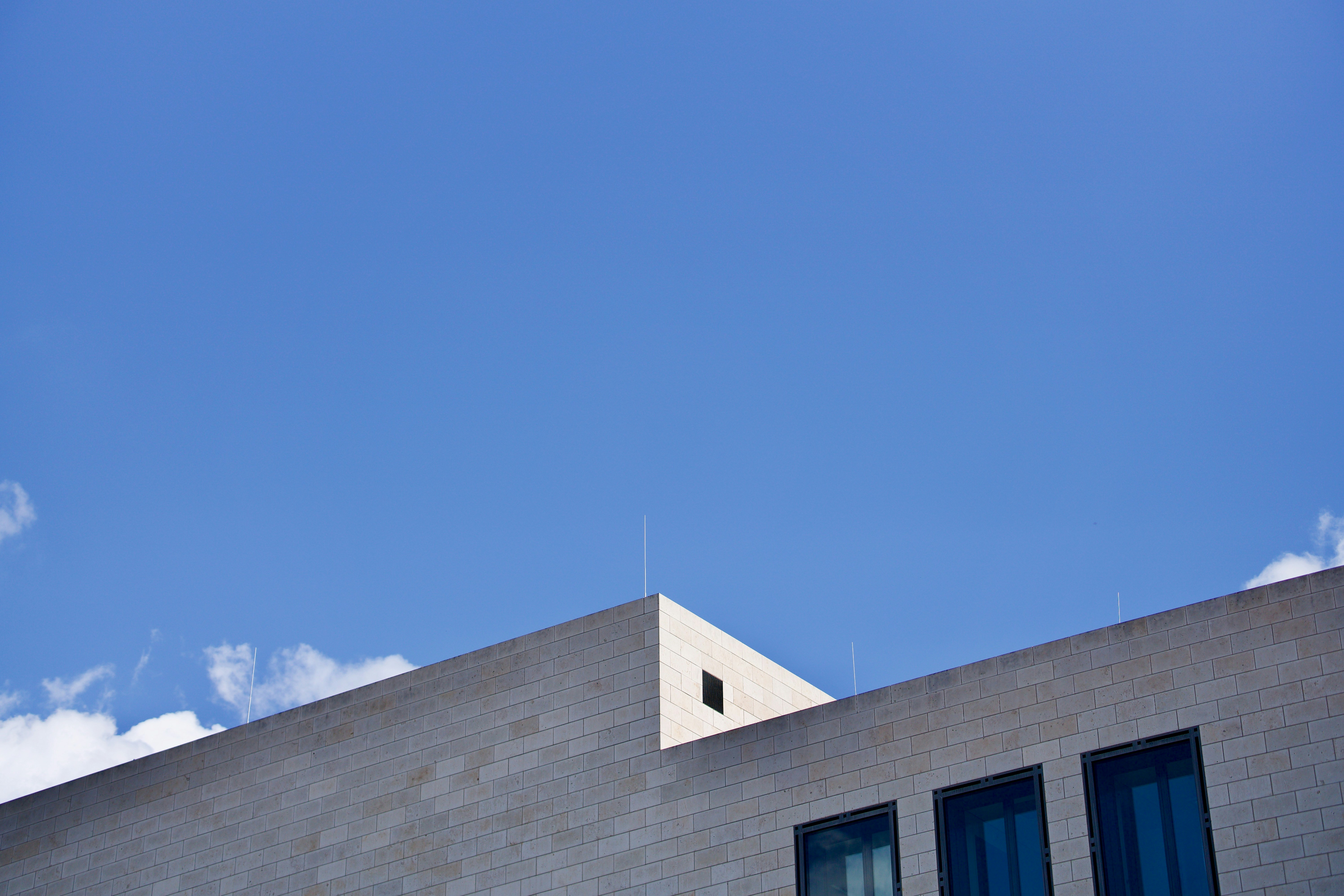 a building with a blue sky