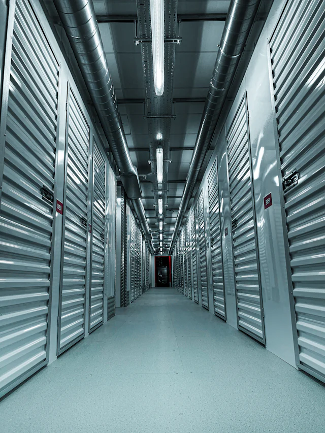 Cold storage room with metal walls