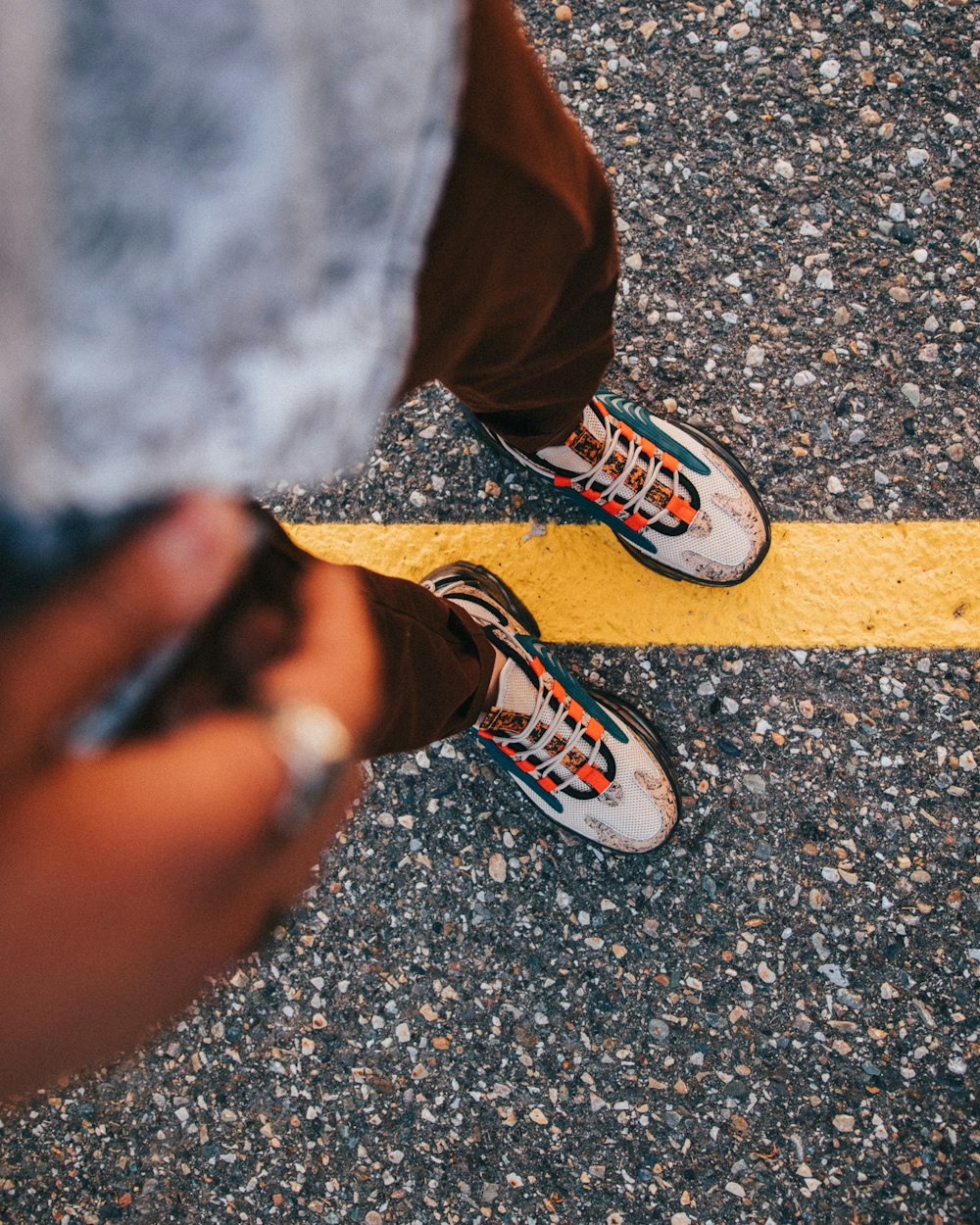 a person's feet with shoes