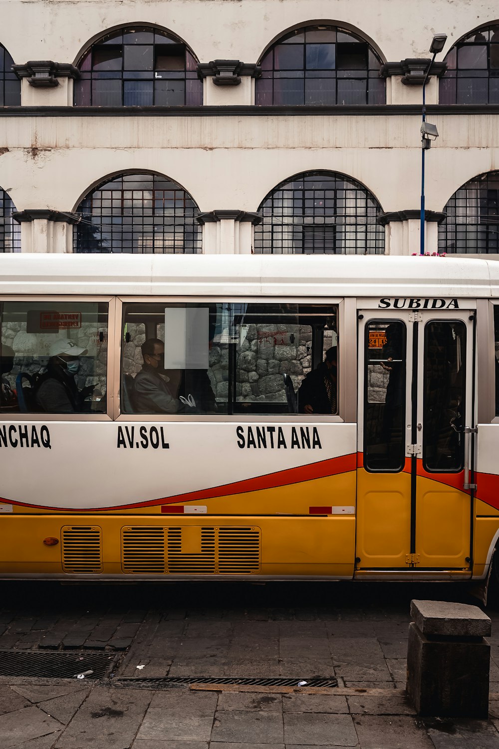 a bus with people in it