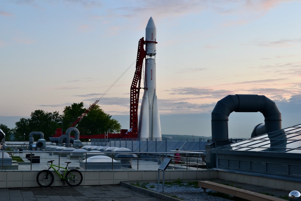 a rocket on a launch pad