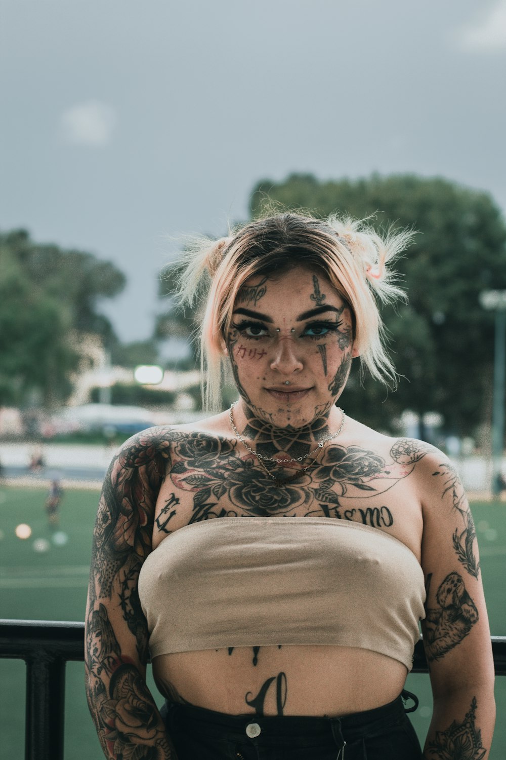 a woman with tattoos