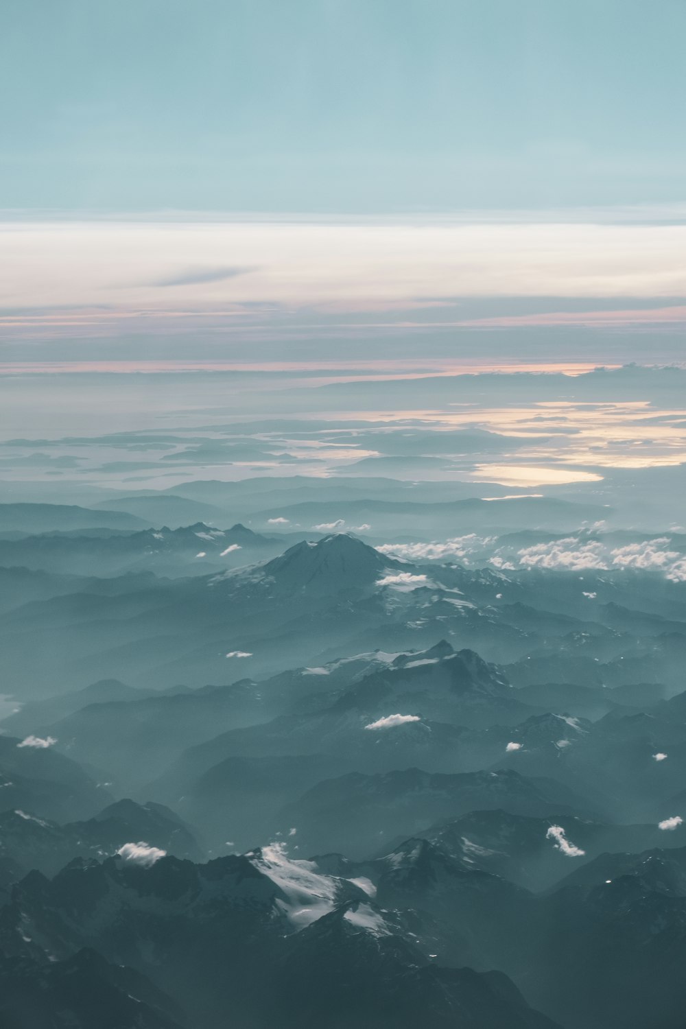 a view of a mountain range from above