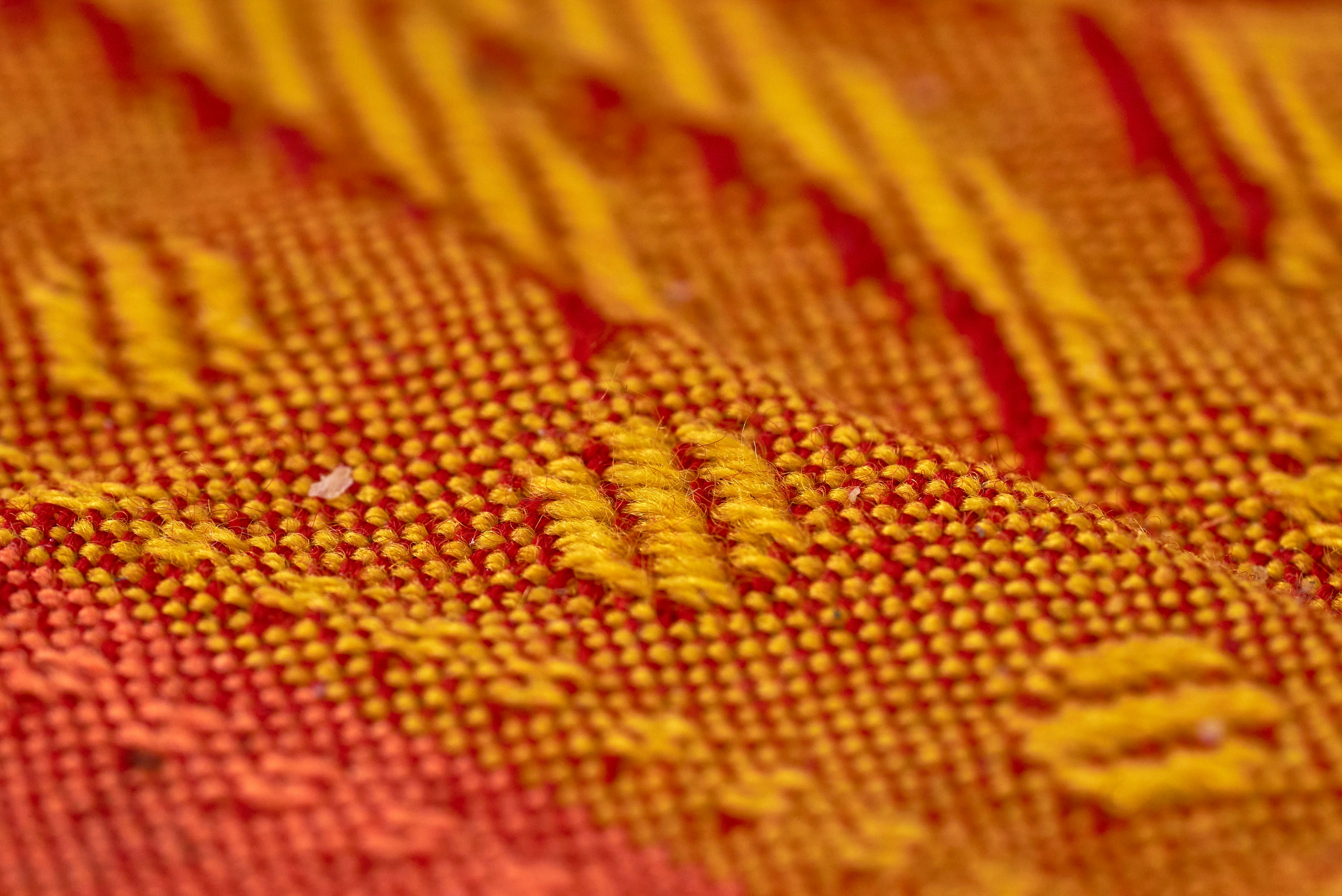 a close-up of some red and yellow leaves