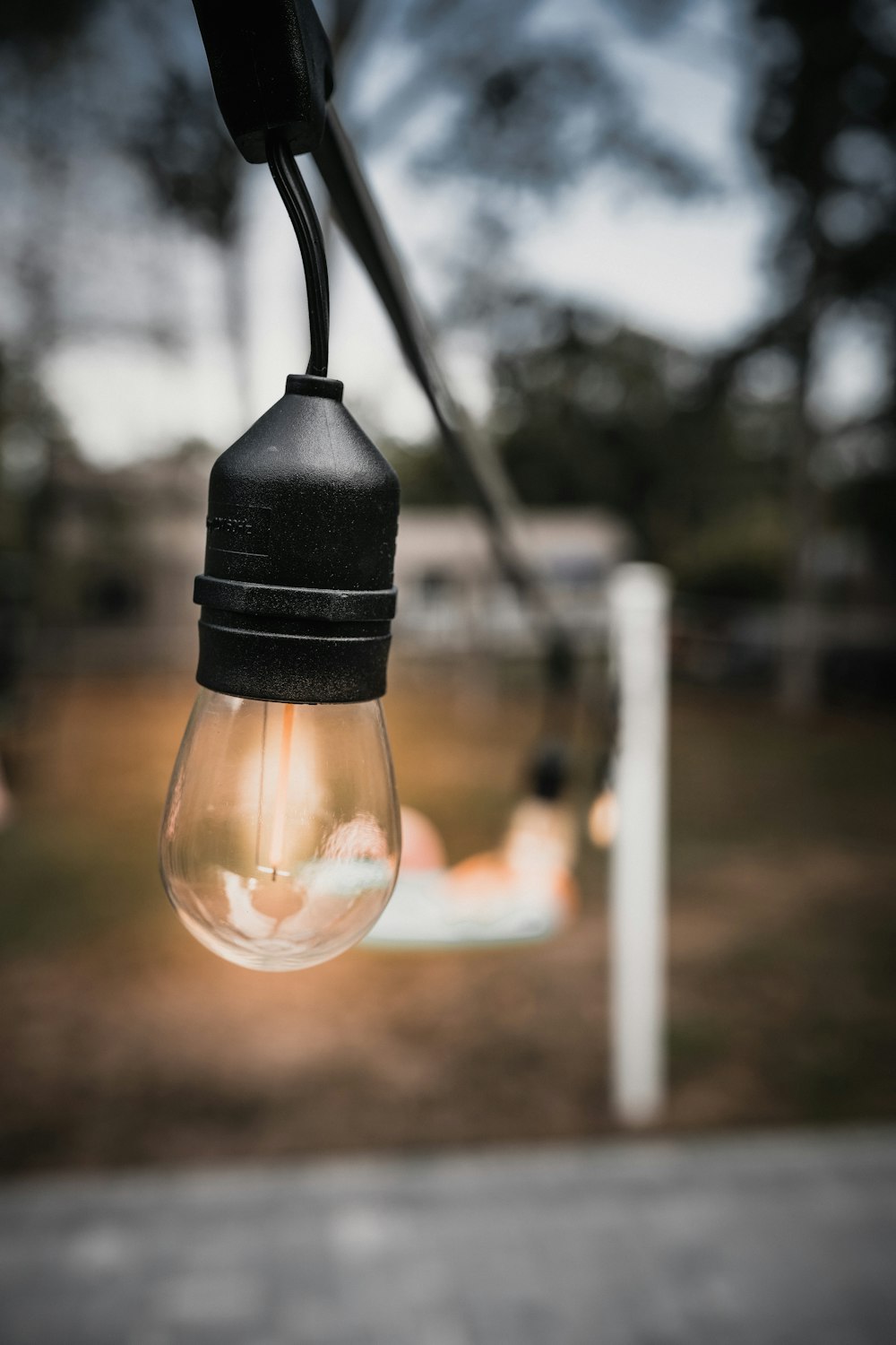 a close-up of a light bulb