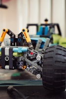 A close-up of various automotive plastic parts on display.