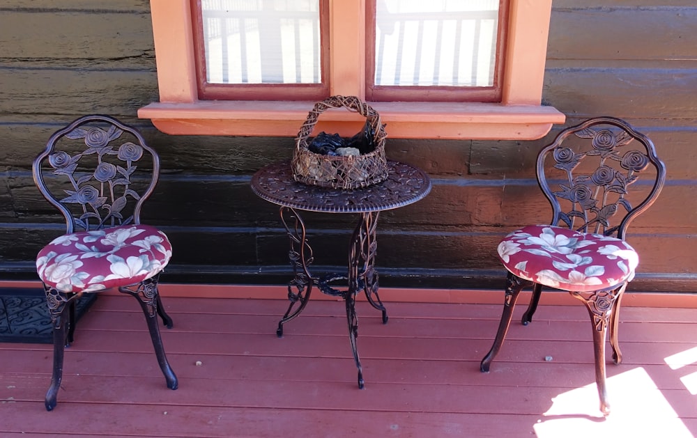 a table with chairs around it