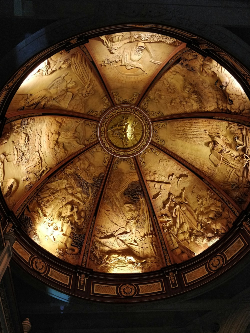 a gold and ornate ceiling