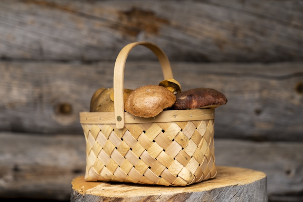 a basket of mushrooms