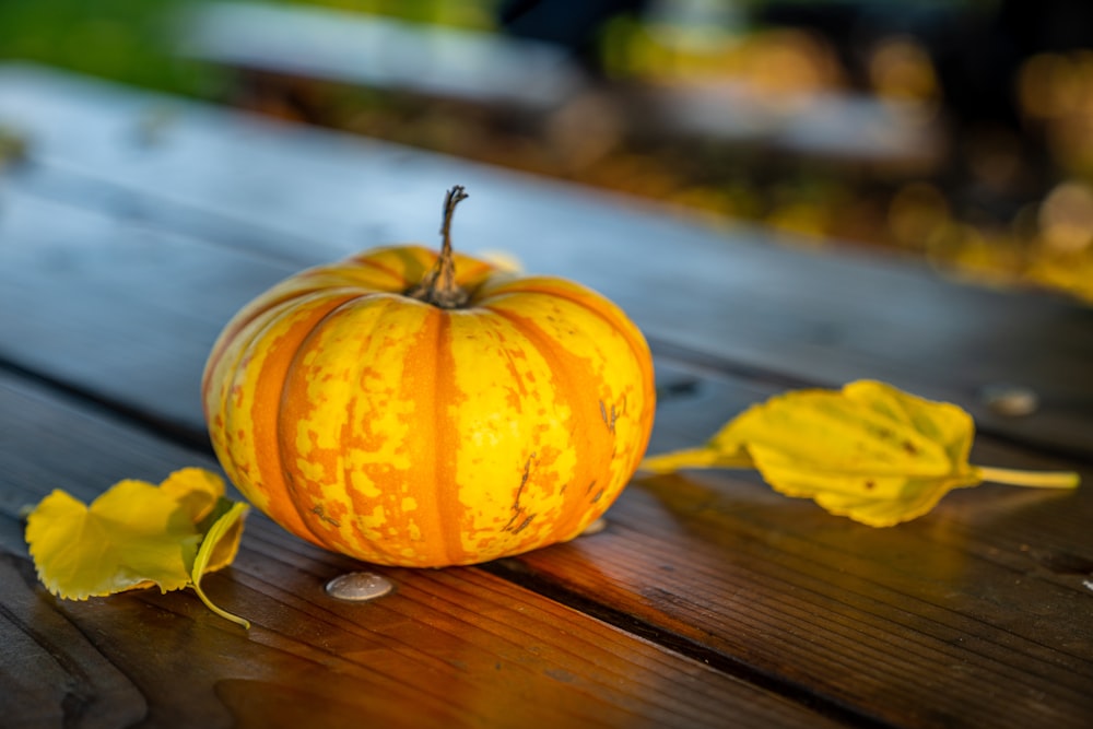 a pumpkin on a table