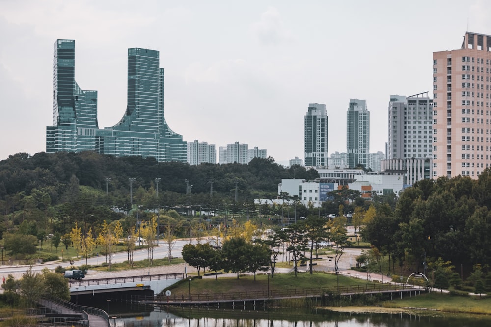 a city with tall buildings