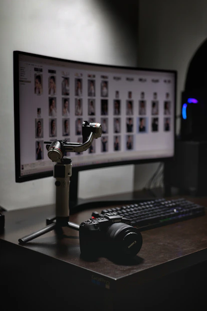 a desktop computer sitting on top of a desk