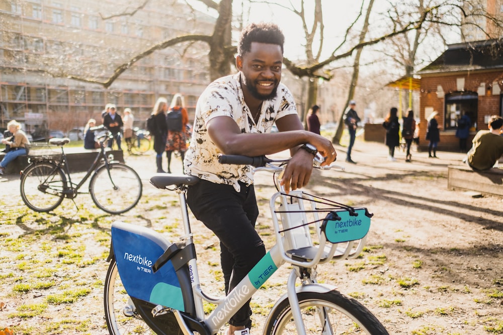 a person riding a bicycle