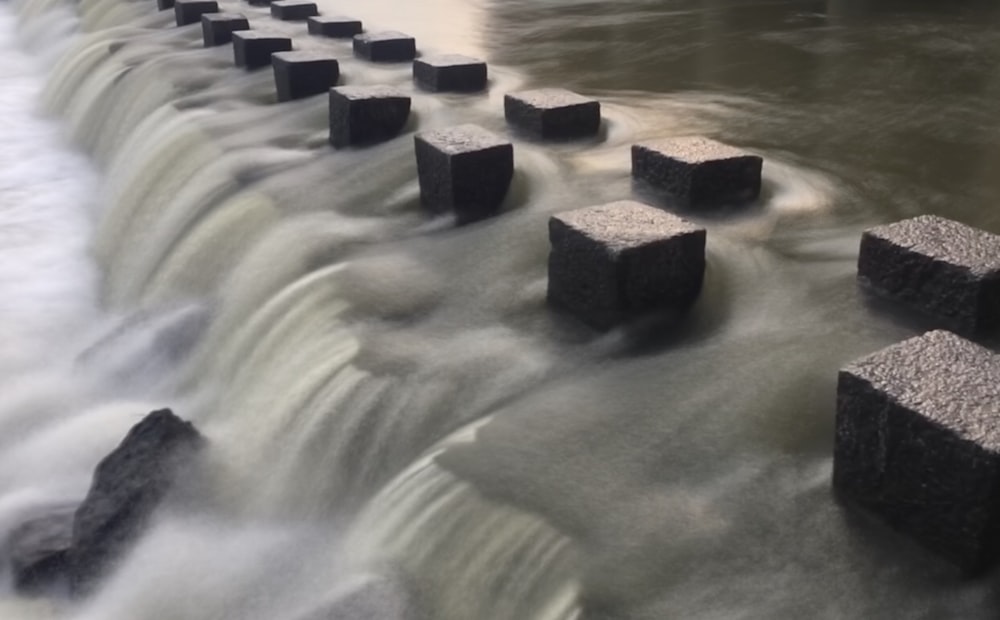 a group of cubes on a surface