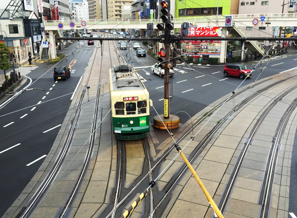 a trolley on a street