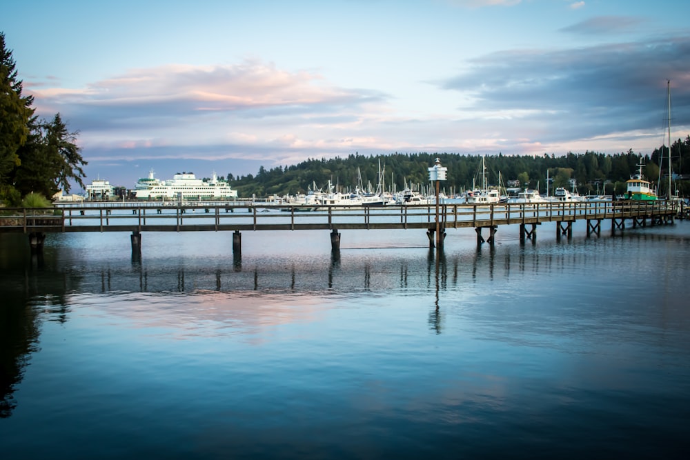 a dock with boats on it