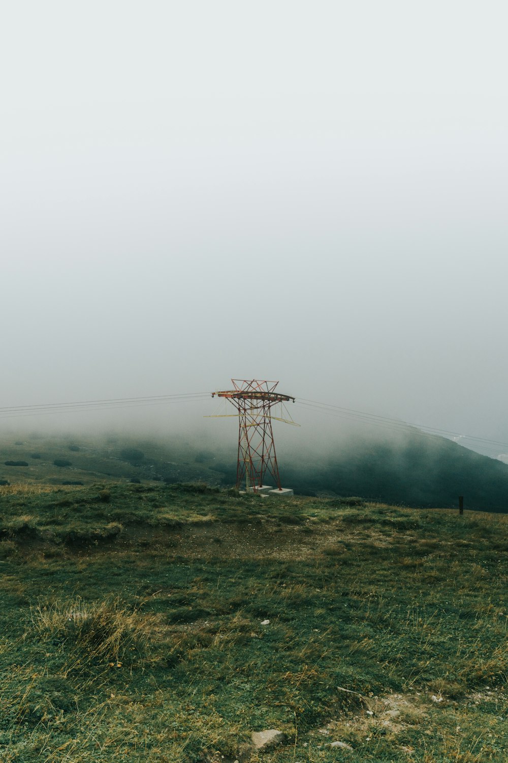 a tower in a field