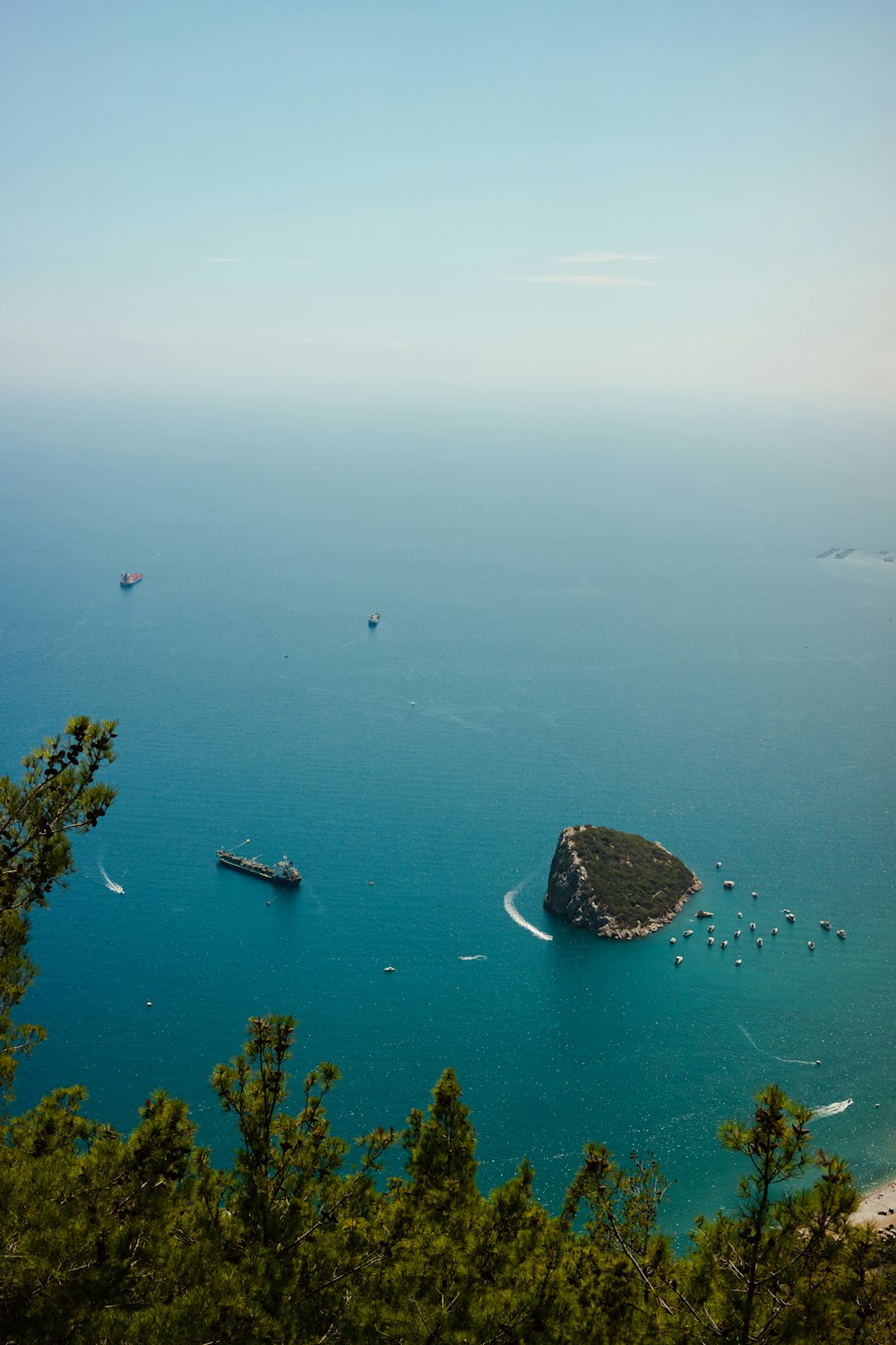 a group of boats in the water