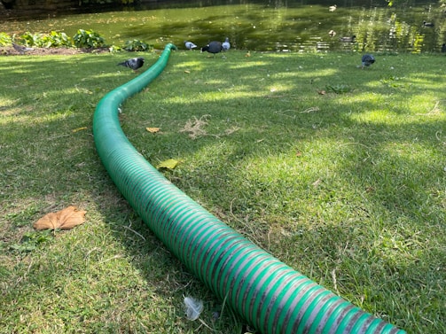 a pipe in the grass