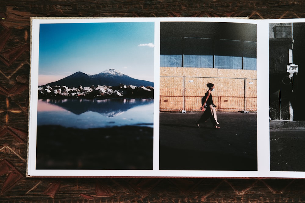 a person walking on a road