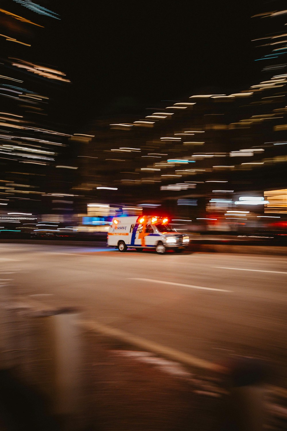 a police car driving down the street