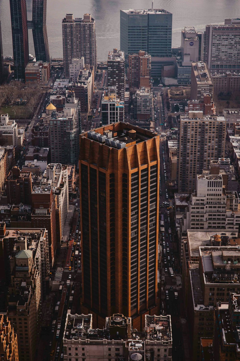 a high angle view of a city