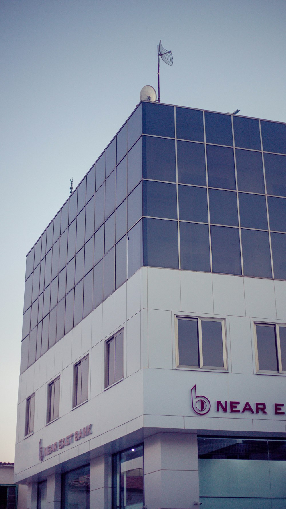 a building with a flag on top