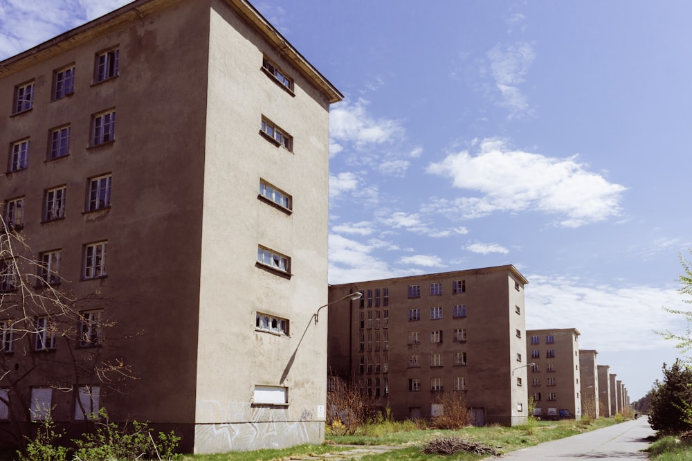 a building with a road in front