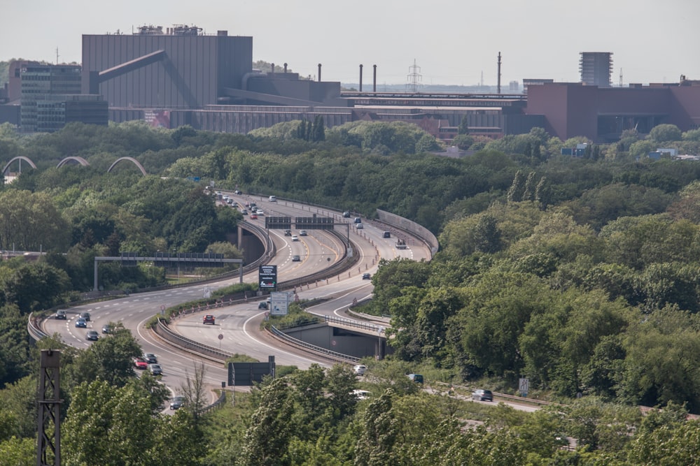 a highway with a bridge over it