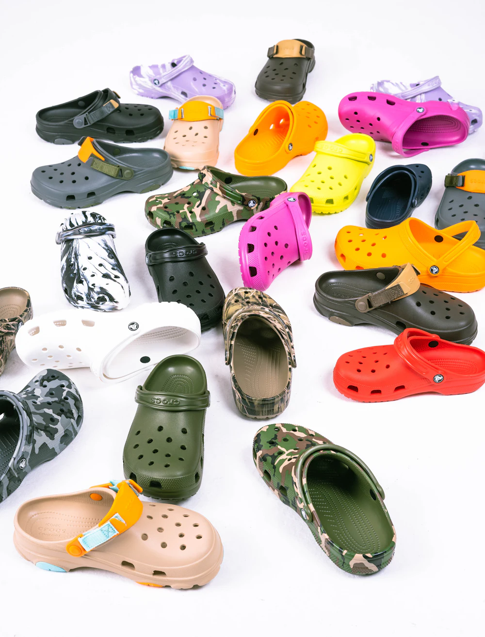 Moulded clogs in a run of colours