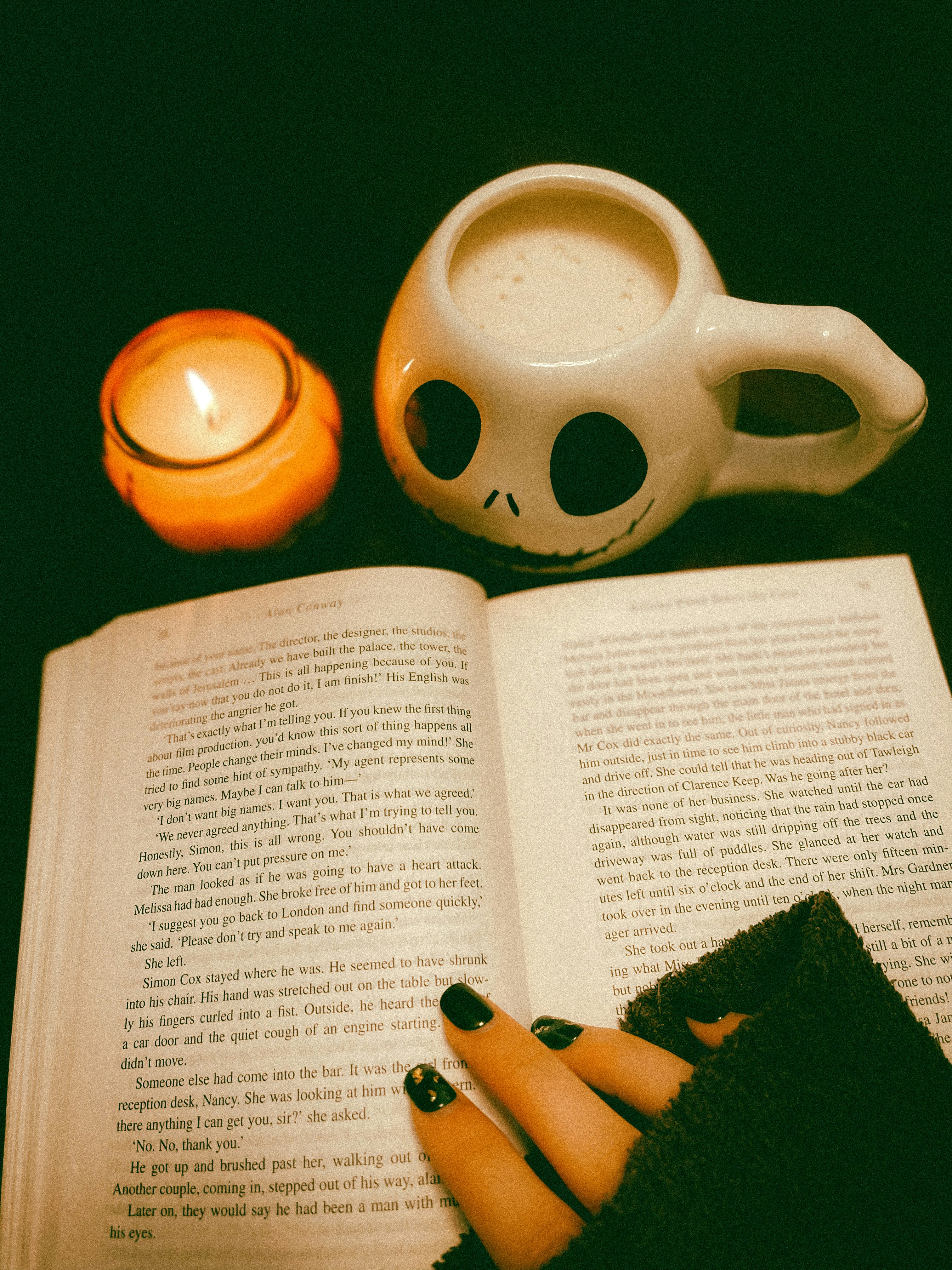 a book and a mug