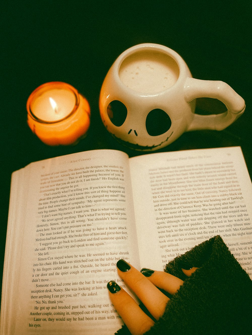a book and a mug