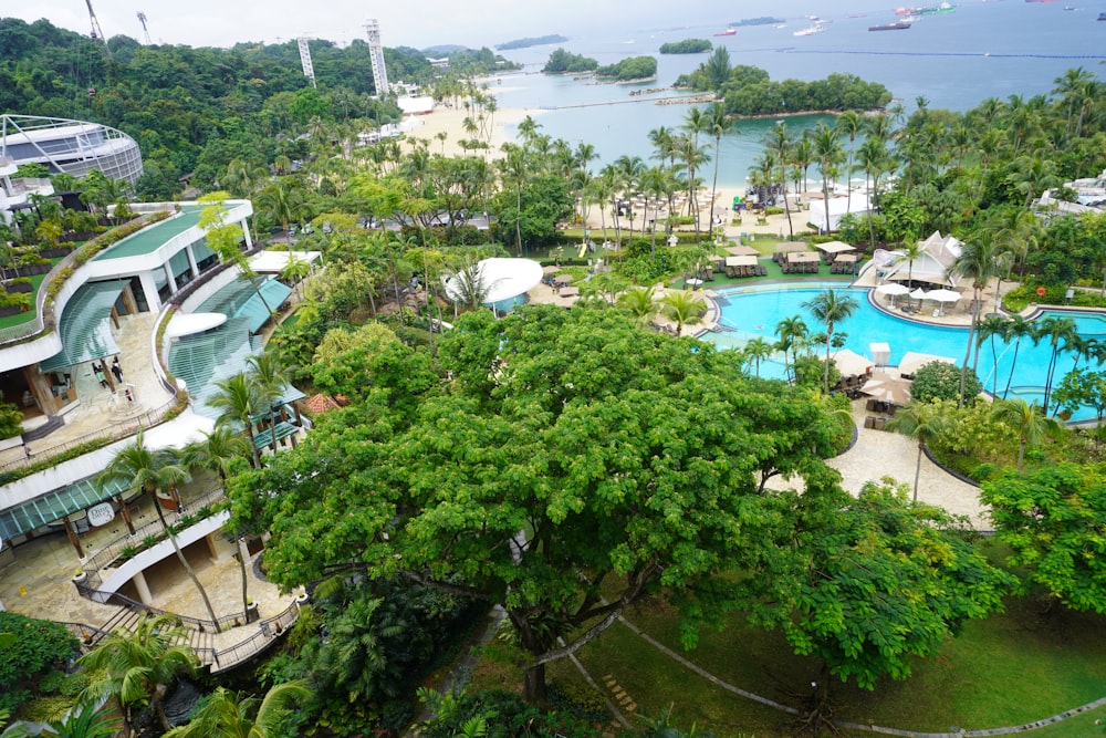 a resort with a swimming pool